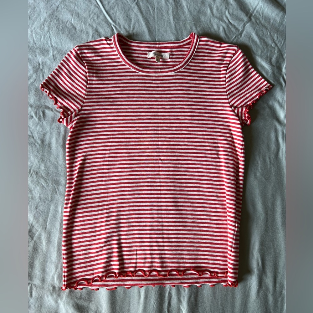 Madewell Small Red & White Striped Tee
